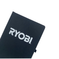Carnet de notes A5 personnalisé en cuir PU noir, journal ligné professionnel avec porte-stylo, reliure cousue, cadeaux d'entreprise