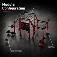 Plataforma de Entrenamiento Modular Multifuncional Comercial, Plataforma de Gimnasio de Hierro Resistente Tipo Monkey Bar para Brazos y Tríceps, Centro de Fitness