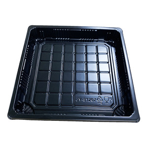 Square Plastic Sushi Tray Disposable Plastic Sushi Box With Clear Lid Plastic Food Packing Box