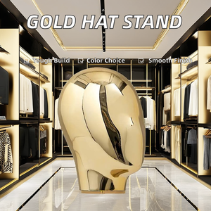 Cửa Hàng Boutique Kính mát Countertop hiển thị đứng giá vàng mannequin <span class=keywords><strong>Head</strong></span> cho hat hiển thị - Product Image 3