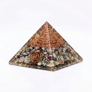Pirámide de Orgón con Piedras Preciosas Multicolores, Hecha a Mano, Protección Energética, Protección Contra Campos Electromagnéticos, Decoración para el Hogar - Product Image 1
