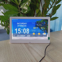 Horloge murale numérique avec alarme, grand écran LED de 10 pouces, Wi-Fi, calendrier et prévisions météo à distance pour personnes âgées