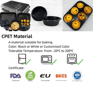 Mini moq 7.5x5 inch cpet Nướng Vỉ frezzer và lò an toàn thực phẩm hộp nhựa bao bì <span class=keywords><strong>container</strong></span> cho doanh nghiệp nhỏ - Product Image 3