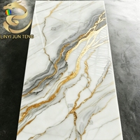 Paneles de Pared Modernos de PVC Impermeables y Ecológicos, Fáciles de Instalar, Diseño de Mármol UV, Paneles Decorativos para Interiores de Baños