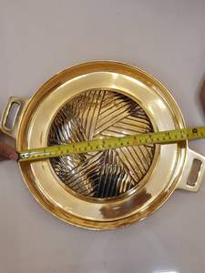 Sartén Mookata de latón #16 (29cm) de Tailandia Latón Mookata Premium BBQ Pan Artesanía Producto más vendido de la fábrica de Tailandia - Product Image 5