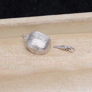 Collier d'accessoires en perles de 12 mm avec boucle carrée, argent 925, finitions et composants de bijoux carrés brossés - 5744 - Product Image 2