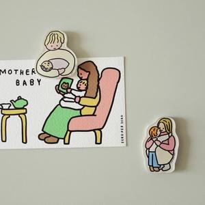 Adesivi Magnetici per Frigorifero in Acrilico Ecologici con Illustrazioni Familiari Coreane Zeroperzero per Matrimoni e Genitori-Figli - Product Image 2