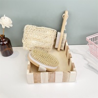 Ensemble de soins corporels 4 pièces pour le bain : Éponge exfoliante, Brosse de douche, Éponge loofah, Masseur de pieds, Pierre ponce – Écologique et Tendance
