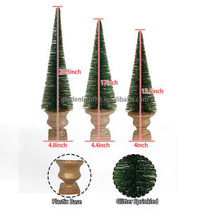 Décorations de table, mini sapin de Noël vert en forme de brosse à bouteille de 13,5/17/20,5 pouces pour la maison, la chambre, le bureau, les fêtes - Product Image 2