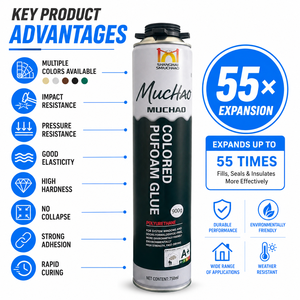 Colle <span class=keywords><strong>mousse</strong></span> PU multi-tones A14 de qualité supérieure, sans danger, faible teneur en COV, 750 ml, expansion 55x, <span class=keywords><strong>pour</strong></span> la construction de grands aquariums et de roches artificielles - Product Image 5