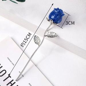 Venta al por mayor de artesanías de cristal pulido piedra cruda <span class=keywords><strong>natural</strong></span> Rosa flor artesanías Día de San Valentín piedra semipreciosa regalos - Product Image 3