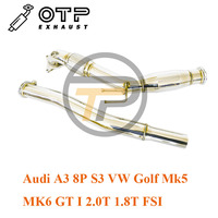 OTP-Fallrohr-Auspuffrohr für Au di A3 8P S3 VW Golf Mk5 MK6 GTI 2.0T 1.8T FSI mit 200Cell Cat SUS304 Edelstahl-Fallrohr