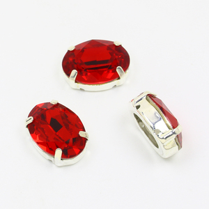 Dongzhou hình bầu dục Rhinestones K9 pha lê Fancy đá với bạc kim loại cài đặt bán buôn pha lê hạt đối với trang sức DIY phụ kiện - Product Image 3