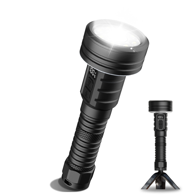 3200 Lumen LED Torch Flashlight Powerful Outdoor Rechargeable Camping Lantern Magnet Tail Aluminum Alloy Stepless Dimming IP66