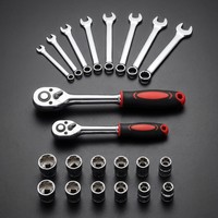 Ensemble d'outils de réparation automobile de 216 pièces, jeu de clés à douilles 1/2" 1/4" 3/8" en acier au carbone