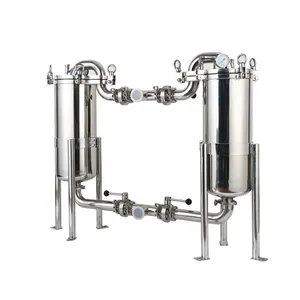 Chemical industry liquid filter stainless steel sanitary duplex bag filter housing
