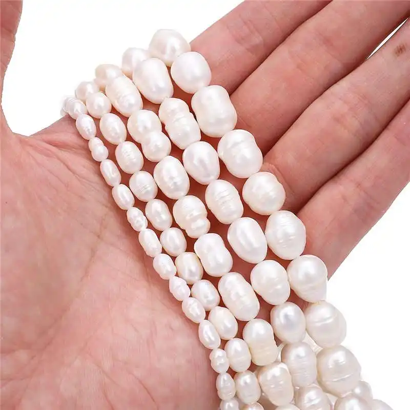 BTA149 gros naturel perle d'eau douce perles brins bijoux accessoires pour bracelet à bricoler soi-même collier boucles d'oreilles taille sac faisant