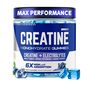 Gomitas de Creatina Monohidrato y Electrolitos 5g Pre-Entrenamiento con Sabor a Arándano, Apoyo para la Energía y el Crecimiento Muscular para Adultos, 60 Unidades - Product Image 1