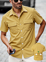 Chemise décontractée à manches courtes en twill pour homme, respirante, séchage rapide, anti-plis, idéale pour l'été, la randonnée, la chasse, les voyages, le trekking, ODM