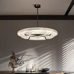 โคมไฟระย้าหินอ่อนสเปนทรงกลม E27 LED สีดำ 220V ป้องกันแสงสะท้อน ถนอมสายตา เหมาะสำหรับห้องนั่งเล่น ห้องนอน ห้องทำงาน - Product Image 2
