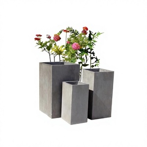 Modern <b>Square</b> Concrete Planters for Outdoor Garden Flower and Green Plants Minimalist Style - Product Image 1
