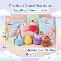 Набор-сюрприз Mikko Pom-Pom Fluffy, плюшевая фигурка-брелок из ПВХ, коллекционный подарок, 12 шт. в демонстрационной коробке, 1/72 Скрытая фигурка