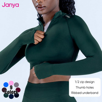 Setelan Olahraga Wanita Janya Wholesale Activewear, Atasan Zipper dan Celana Olahraga, Cocok untuk Gym, Fitness, Workout, Yoga Seamless 2 Potong