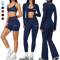 Pantalon de yoga Scrunch Bum, Legging court sans couture, Ensembles de yoga et Pilates, Pantalon évasé, Soutien-gorge de sport sexy, Veste de sport pour femme