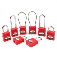 Verrouillage d'isolement électrique durable, cadenas de sécurité industriel Loto avec manille en acier de 38 mm, clé maîtresse, couleur rouge