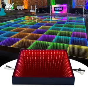 MOWL Top Extraíble Con Cable 3D Espejo Infinito Iluminado LED Pista de Baile para Escenario de Fiesta de Boda