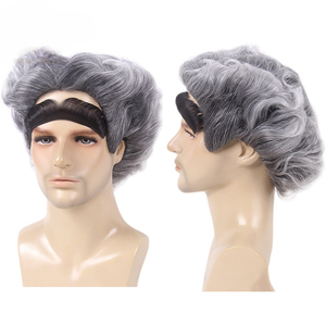 <span class=keywords><strong>Perruque</strong></span> courte bouclée <span class=keywords><strong>grise</strong></span> et ensemble de sourcils pour <span class=keywords><strong>Halloween</strong></span> et Noël, nouvelle collection transfrontalière - Product Image 3