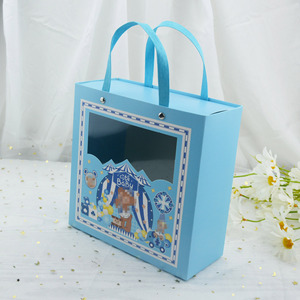 Nouvelle journée des enfants pleine lune vin fenêtre ouverte demi-main bébé cadeau de <span class=keywords><strong>naissance</strong></span> bonbons anniversaire enfants Banquet cadeau boîte ruban - Product Image 4