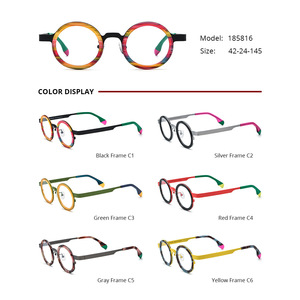 Montatura per <span class=keywords><strong>Occhiali</strong></span> <span class=keywords><strong>da</strong></span> <span class=keywords><strong>Vista</strong></span> Borregls in Acetato e Titanio, Modello Quadrato Completo, Leggera e alla Moda, Unisex, per Lenti Graduate 185893 - Product Image 2