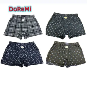 Merk Mannen Groothandel Ondergoed Boxer Shorts Polyester Print Open Knop Mannelijke Ondergoed Met Plus Size