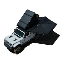 Tente de toit rigide en aluminium avec ventilateur latéral et auvent, ouverture rapide automatique quatre saisons, étanche pour le camping en extérieur et tout-terrain