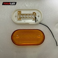 Feu de position latéral LED ambre 6 LED ovale pour camion, remorque, feux de gabarit homologués SAE DOT pour semi-remorque, camionnette, camping-car