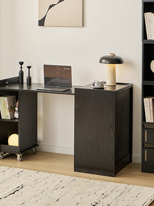 <b>Solid</b> <b>Wood</b> Nordic Folding Desk-<b>Bookcase</b> Combo; Compact Home Computer Desk Bedroom Vanity Study/Office Workstation No Assembly - Product Image 4