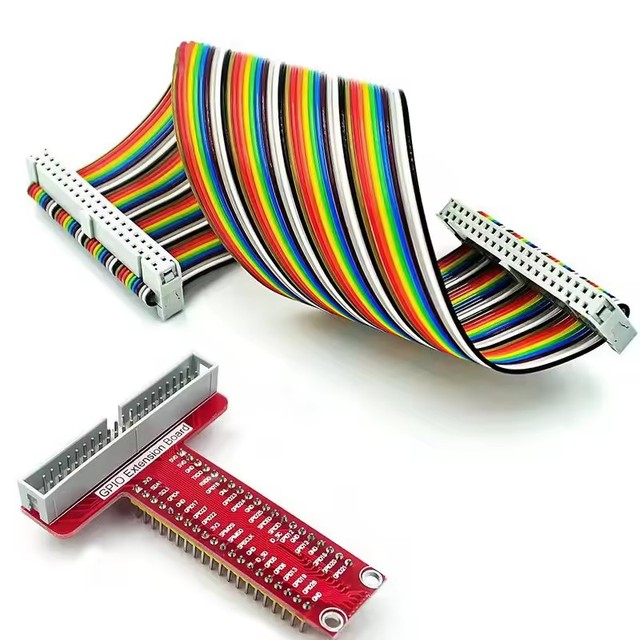 EGBO T Type GPIO Breakout Expansion Board Adapter with 20cm FC40 40pin Flat Ribbon Cable for Raspberry Pi 3 2 Model B &B+