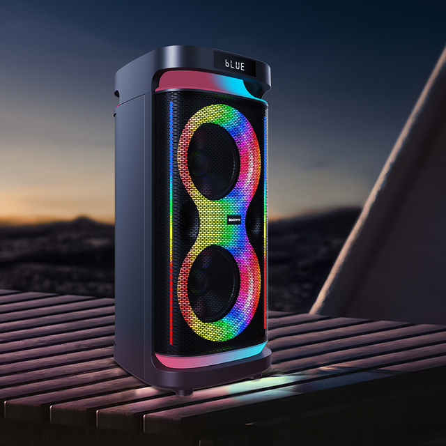 100W Professional DJ Karaoke 8-inch Outdoor Wireless Speaker with RGB LED Lighting USB Bluetooth Connectivity AUX Communication