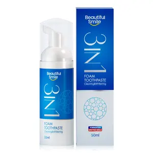 Creme dental natural branco, creme dental de espuma e limpeza dos dentes