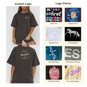 Camiseta en blanco transpirable personalizada al por mayor, camiseta suave de algodón de ajuste regular con cordones peinado, camiseta de entrenamiento con cuello redondo para mujer - Product Image 6