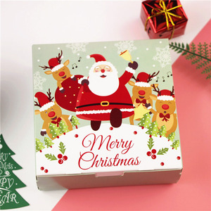 14*14*5cm Hola Navidad DIY regalo embalaje caja de papel de almacenamiento mate laminación carpeta estilo para caramelo Chocolate galleta pastel - Product Image 3