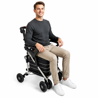Chariot de courses en aluminium de haute qualité avec une capacité de 80 kg, conception pliable manuelle pour l'aide aux personnes âgées