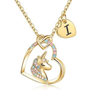 Collier pendentif en cristal licorne doux et romantique à 26 lettres, style INS, cadeau de vacances pour filles - Product Image 5