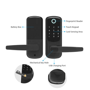 Serrure de porte intelligente numérique avec mot de passe, empreinte digitale, carte électronique, clé, Tuya WIFI, TTlock, sécurité cloud, pour maison, porte en bois - Product Image 5