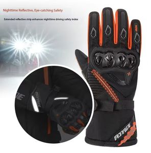 Gants d'hiver de moto en cuir imperméables et chauds Gants d'équitation de vélo électrique antidérapants - Product Image 4