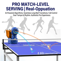Robot de Tenis de Mesa PUSUN DORA SMART PRO con Tracción en las 3 Ruedas, Programación por Aplicación, Control por Voz, Sistema de Reciclaje Automático, Entrenamiento Profesional
