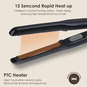 Pencil Thin Mini Straightener And Curler 2 In 1 Ceramic 3/10 Inch Hair Straightener For Short Hair Flat Iron