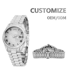 18 Ayar Altın Saat Lüks İş Adamları Saati CNC CZ Elmaslarla Kaplı Saatler ODM OEM - Product Image 3