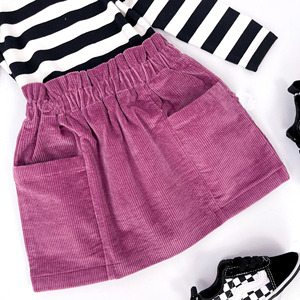 कपास कॉर्डडोरो बेबी गर्ल बच्चों के बच्चे बच्चे उच्च कमर वाले इलास्टिक कॉर्ड स्कर्ट - Product Image 4